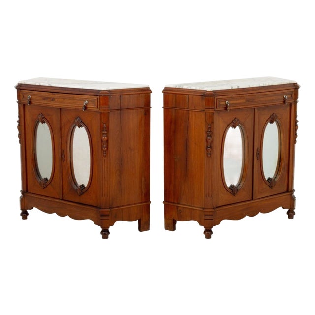 Victorian Marble Top Walnut Sideboards For Sale