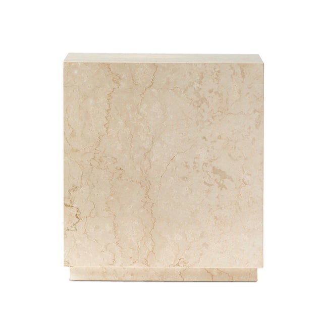Four Hands Oakland Square Outdoor End Table - Outdoor Cream Marble For Sale In Austin - Image 6 of 9