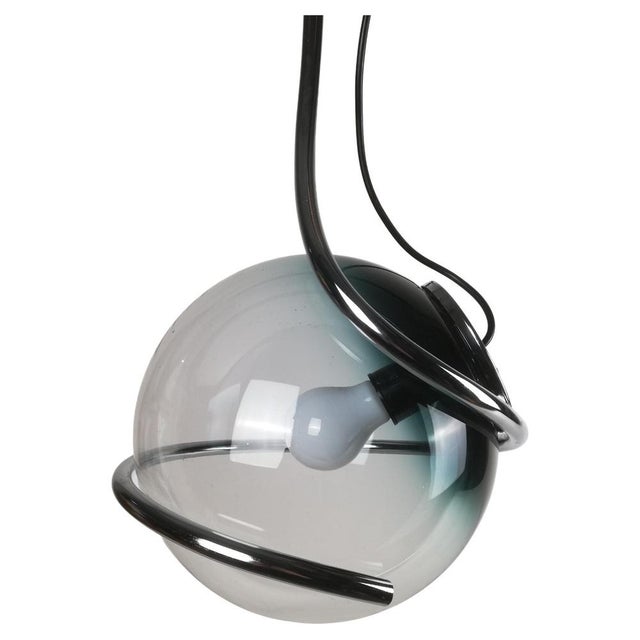 Space Age Pendant in Chrome and Murano Glass attributed to Fabio Lenci, 1970s For Sale - Image 18 of 18