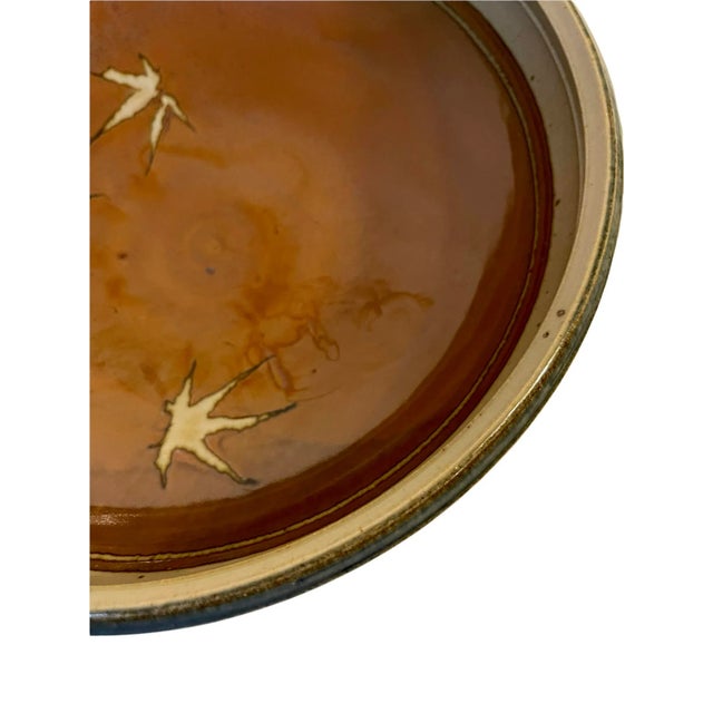 Mid Century Pottery Ceramic Bowl Signed For Sale - Image 9 of 11