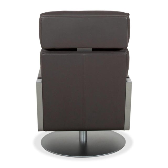 Set of Armchair and Ottoman in Black Leather from Rolf Benz For Sale - Image 17 of 18