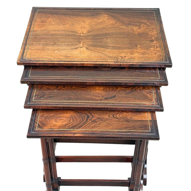 Antique Regency Rosewood Quartetto Nesting Tables, 1825, Set of 4 For Sale - Image 11 of 16