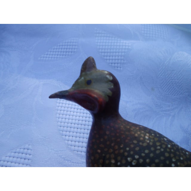 Black Antique Wooden Guinea Fowls, 1890s, Set of 2 For Sale - Image 8 of 15