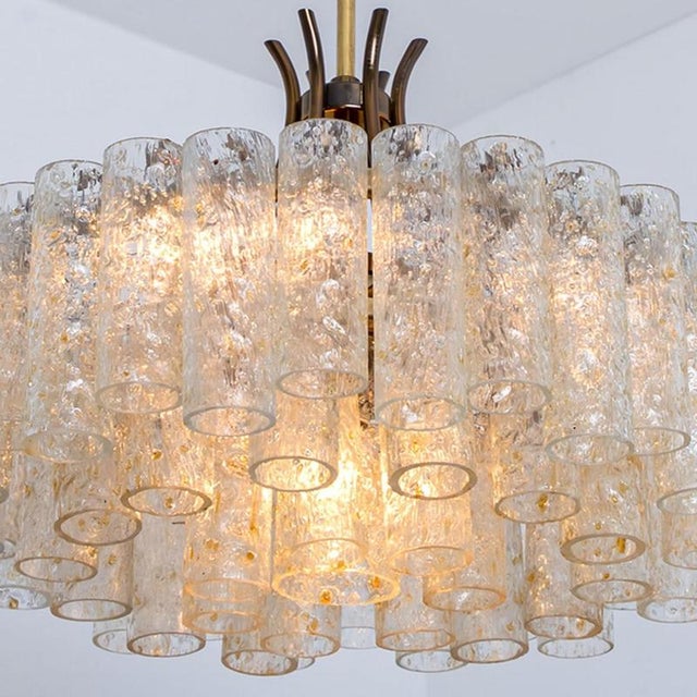Doria Gold Flakes Glass and Brass Chandeliers, 1960s For Sale - Image 11 of 18