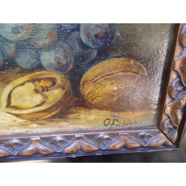 Still Life with Grapes, 1890s-1910s, Oil Painting, Framed For Sale - Image 5 of 8