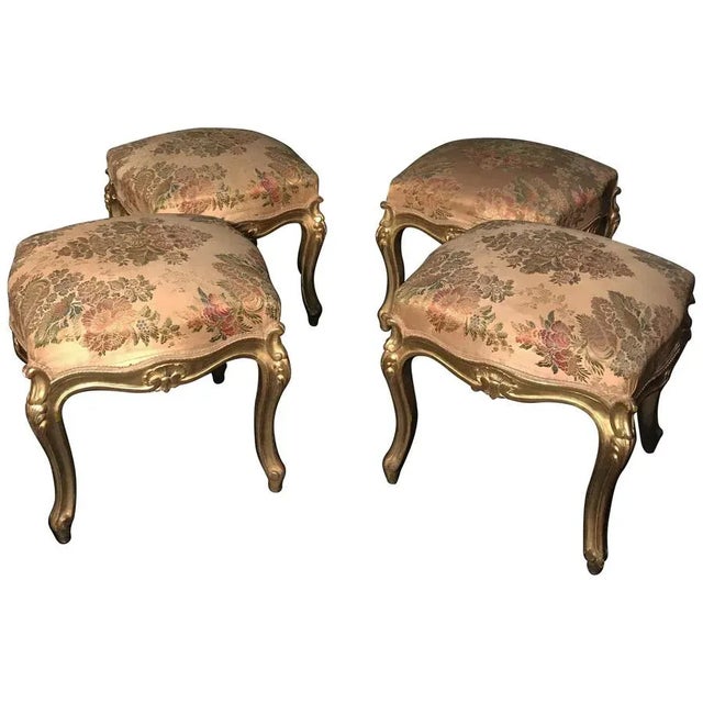 Giltwood Stools, Italy, 19th Century, Set of 4 For Sale - Image 9 of 9