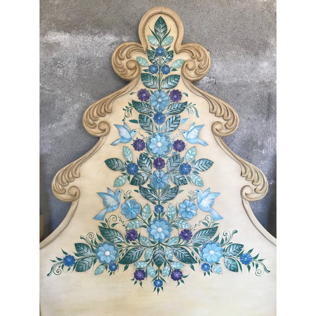 Pair 1950s Mexican Headboards, Hand Painted & Embellished Chairish