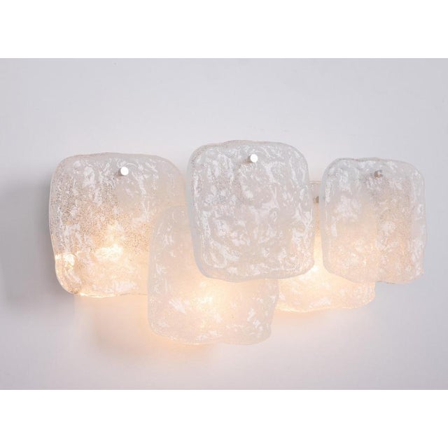 1 of 3 exquisite midcentury wall sconce featuring a sophisticated design with five large murano glass pieces elegantly...