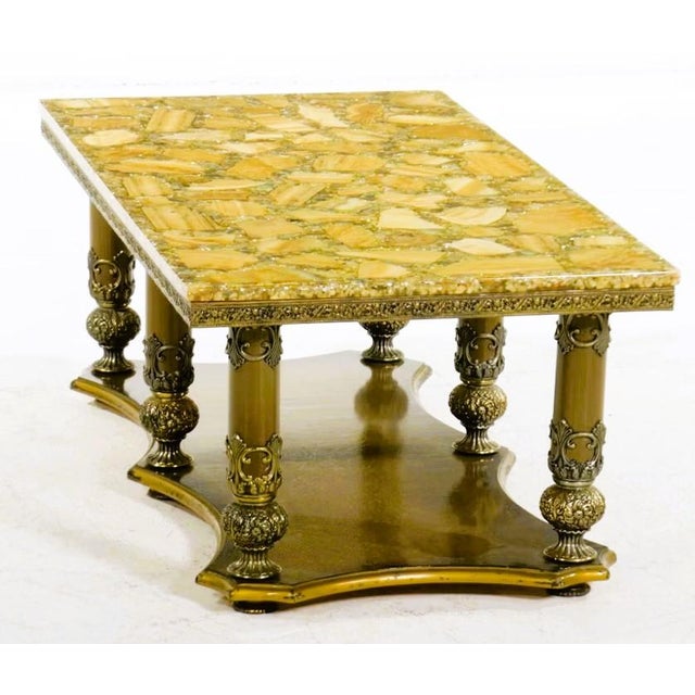 Arturo Pani Mid 20th C. Hollywood Regency Resin Embedded Stone, Abalone Table Set For Sale - Image 4 of 9