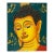 Vintage HandPainted Artistic Buddha Head Wood Plaque Art For Sale