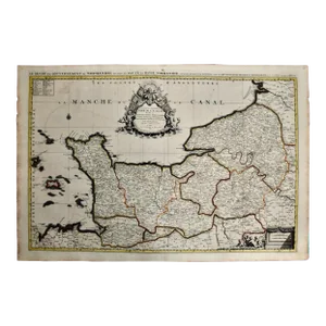 The Normandy Region of France: A 17th C. Hand-colored Map by Sanson and Jaillot