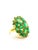 Bochic “Capri” Vintage Natural Emerald Retro Cluster Ring Set In 18K Gold & Silv For Sale In New York - Image 6 of 11