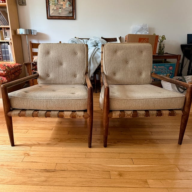 A Pair of t.h. Robsjohn-Gibbings Lounge Chairs For Sale - Image 13 of 13