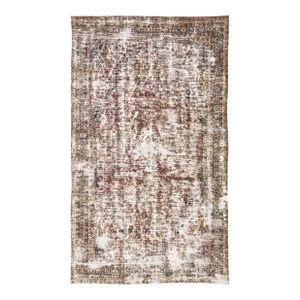 Vintage Persian Brown Handmade All Over Wool Rug