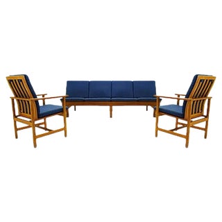 4-Seater Sofa and Lounge Chairs by Børge Mogensen for Fredericia, 1960s, Set of 3 For Sale