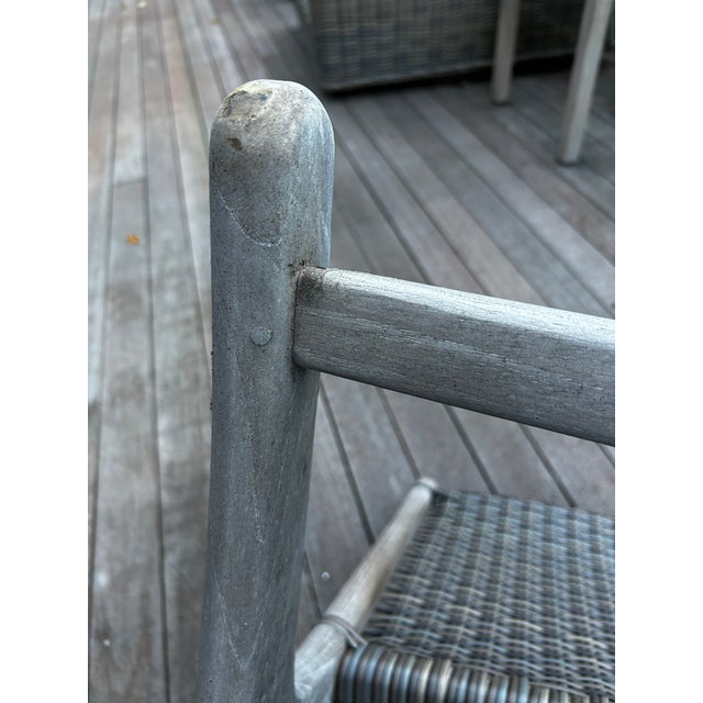 Wood Co9 Design Arden Adirondack Chair, Natural Teak With Grey Wicker For Sale - Image 7 of 12