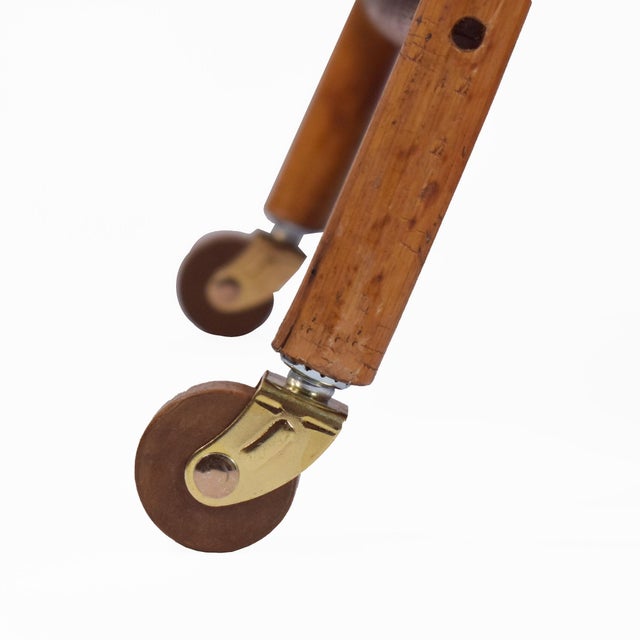 Mid 20th Century Vintage Bamboo and Rattan Bar Cart For Sale - Image 5 of 5