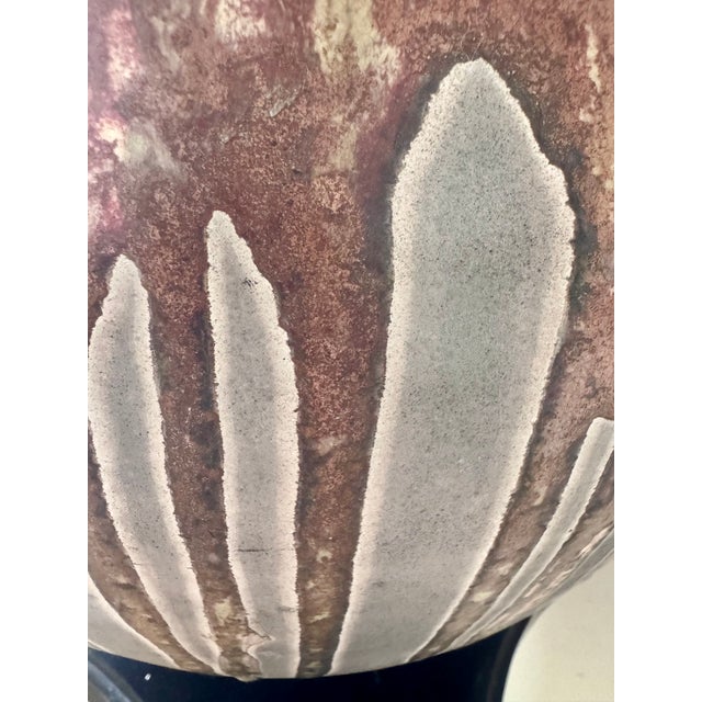 Oversized Vintage Studio Pottery Vase With Lava Glaze Raku Firing For Sale - Image 10 of 10
