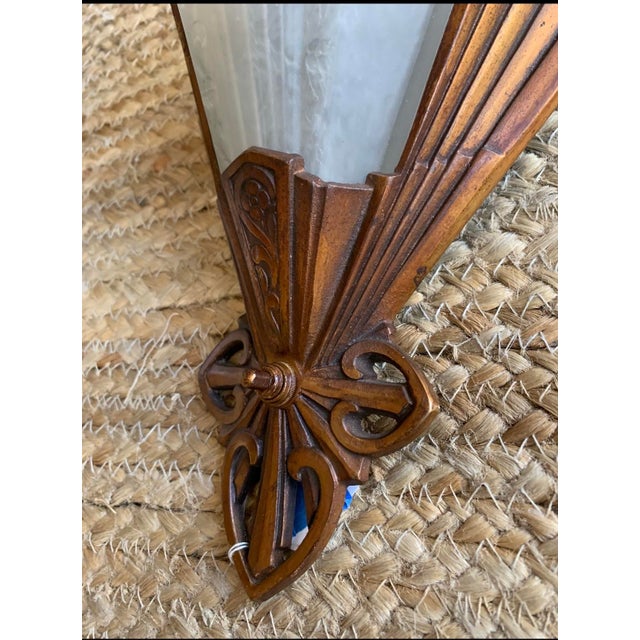 Bronze Antique Pair of Verdin Company Art Deco Wall Sconces For Sale - Image 8 of 9