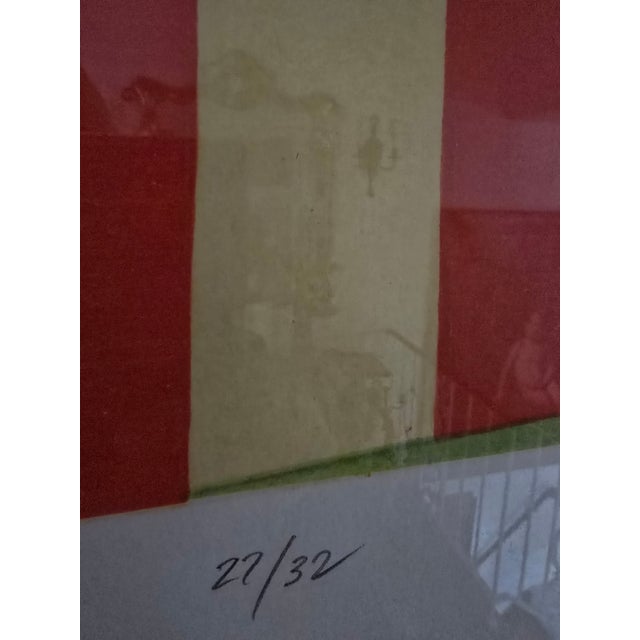 Vintage Mid Century Modern Signed Abstract Lithograph For Sale - Image 4 of 7