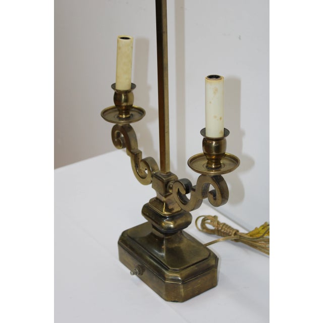 Mid 20th Century French Style Brass Candelabra Converted to Table Lamp For Sale - Image 5 of 9