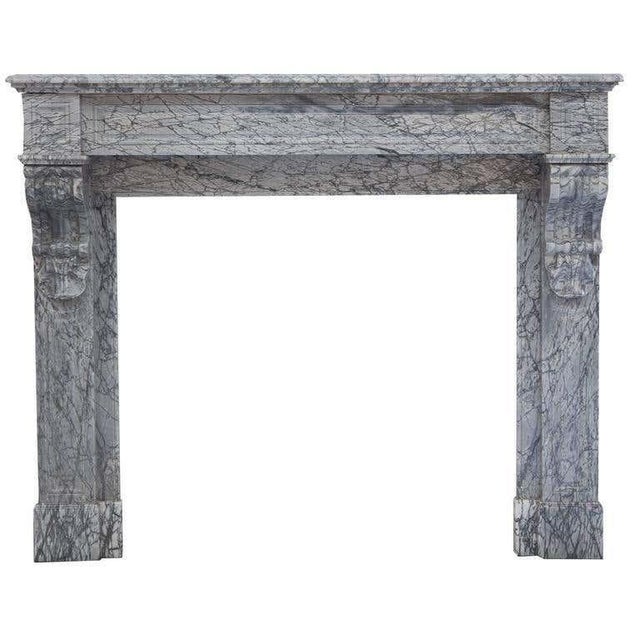 19th Century Italian Louis Philippe Bardiglio Marble Fireplace Mantel For Sale - Image 6 of 6