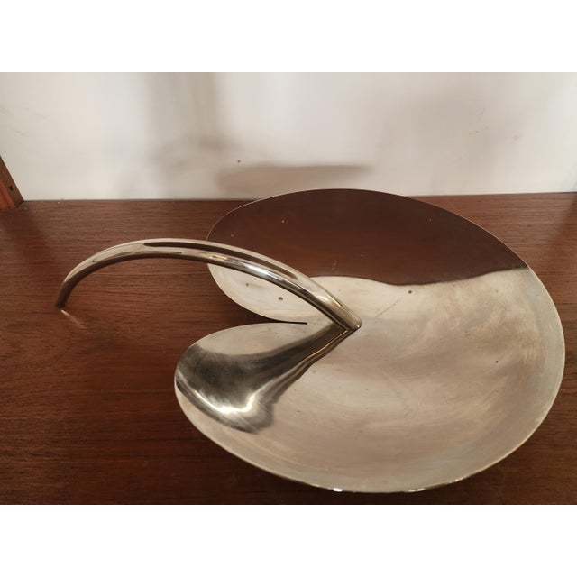 Mesa Italy Stainless Steel Fruit Platter | Mid-Century Modern Biomorphic Tray For Sale - Image 11 of 16