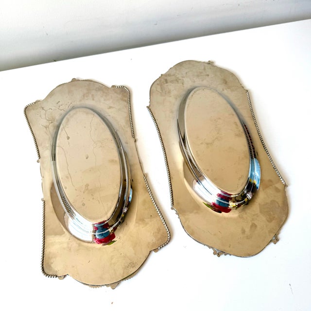 Metal Late 20th Century Silver Plate Buckle Bread Plates - a Pair For Sale - Image 7 of 7