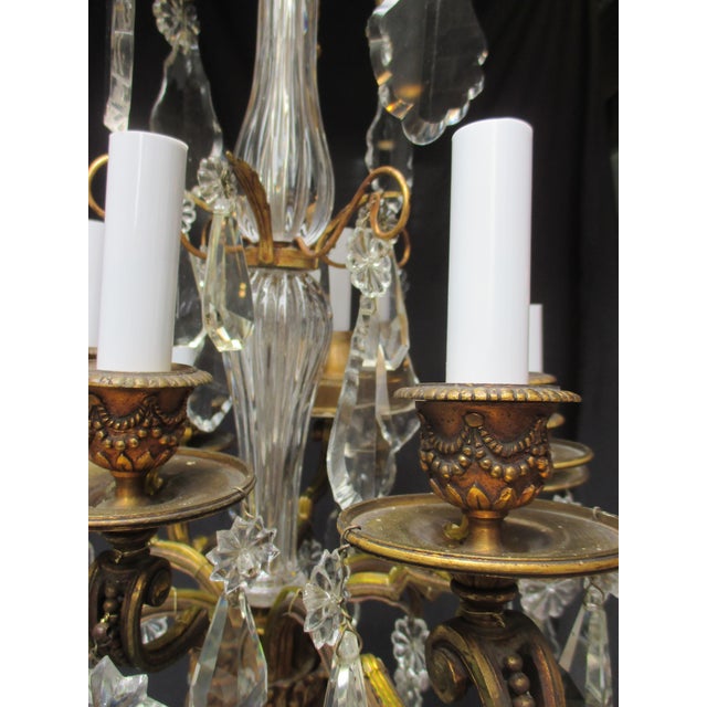 French Gilt Bronze 8 Light Crystal Chandelier Circa 1900 For Sale - Image 10 of 18