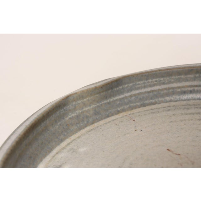 Vintage Green Matte Glaze Botanical Ceramic Planter With Plate by Deanna Nichols For Sale - Image 16 of 18