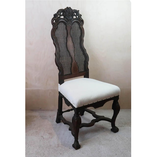 Baroque Antique Baroque Dutch Carved Walnut Bergère Side Chairs, 1740s, Set of 2 For Sale - Image 3 of 10