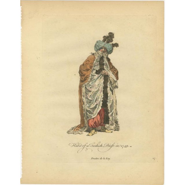 Thomas Jefferys, Ottoman Costume: Standard Bearer & Turkish Priest, 1749, Prints, Set of 2 For Sale - Image 3 of 9