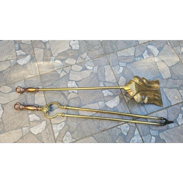 Art Nouveau Brass Fireplace Spatula and Hook, 1890s, Set of 2 For Sale - Image 5 of 7