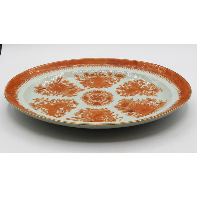 Chinese Circa 1830 Chinese Export Porcelain Orange Fitzhugh Platter For Sale - Image 3 of 5