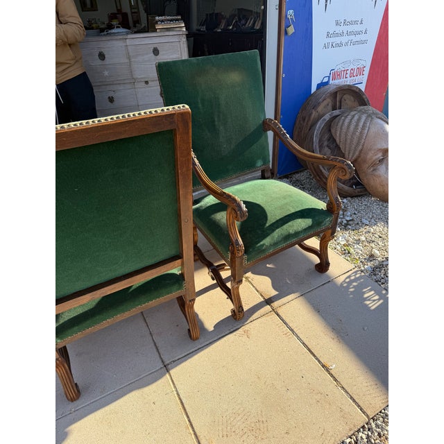 Large 19th Century French Solid Walnut Bergere - A Pair For Sale - Image 12 of 12