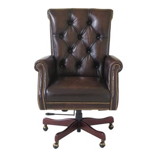 Maitland Smith Ra114st Kramer Leather Office Desk Chair For Sale