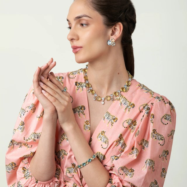 Eloise Studs Base Metal, Light Green, Pierced For Sale - Image 4 of 4