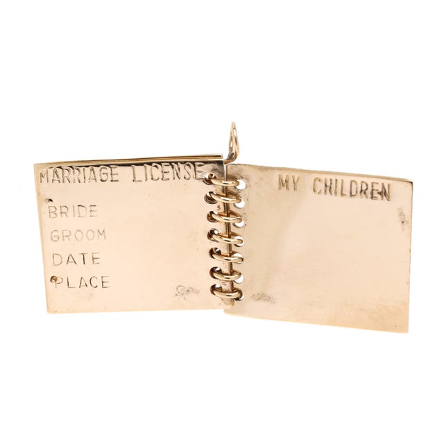 1950s "This Is My Life" Book Charm, 14k Yellow Gold, Length .75 In For Sale - Image 4 of 5