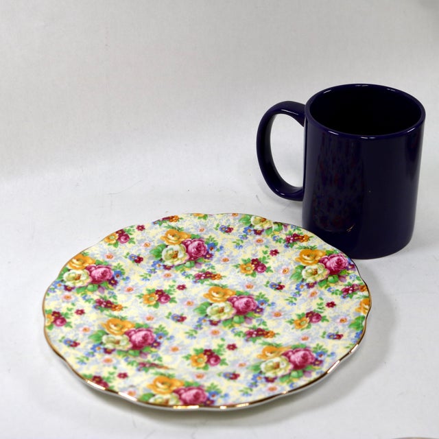 1950's Royal Albert "Rosetime" Chintz Dessert/Salad Plates - Set of 4 For Sale - Image 10 of 10