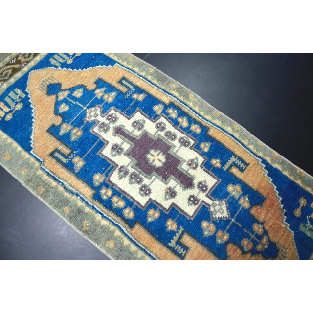 Boho Chic Medalloin Design Turkish Anatolian Small Rug For Sale - Image 3 of 6