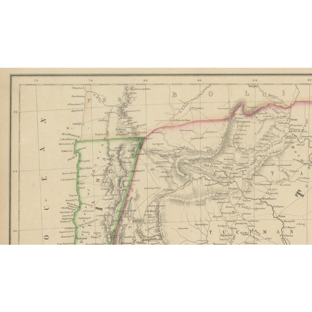 Antique Map of La Plata, 1860 For Sale - Image 6 of 14