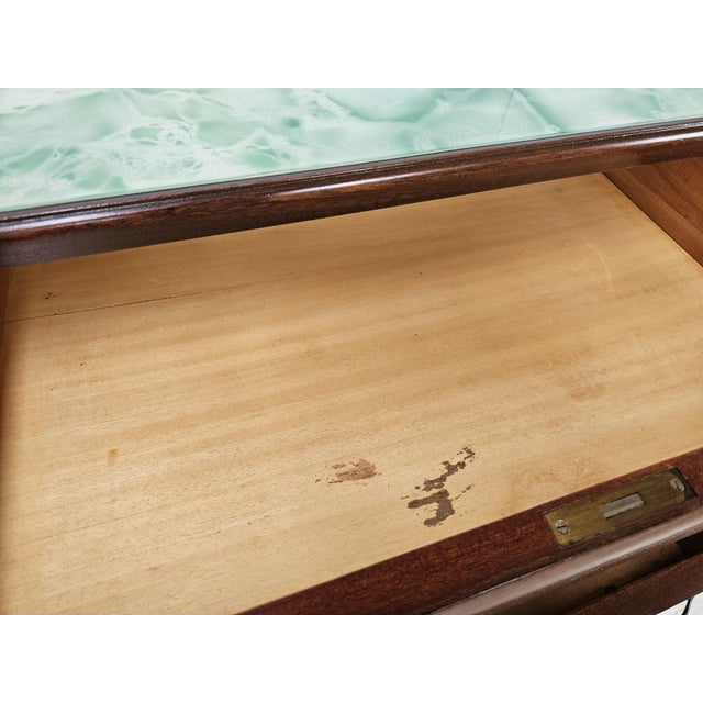 Vintage Six-Drawer Oak Chest of Drawers with Glass Top, 1960 For Sale - Image 15 of 18
