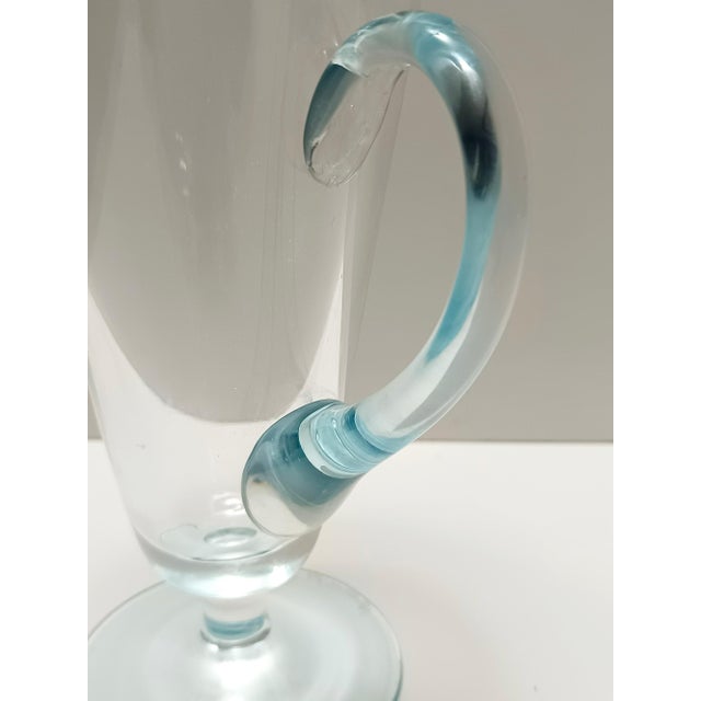 Light Blue Murano Glass Cocktail Glasses and Pitcher by La Murrina, 1980s, Set of 7 For Sale - Image 9 of 15