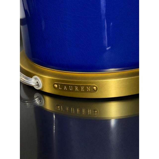Contemporary Oversized Ralph Lauren Cobalt Blue Statement Lamps — Pair For Sale - Image 3 of 5