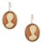 Miriam Salat Gold and Silver Cameo Resin Vintage Earrings For Sale