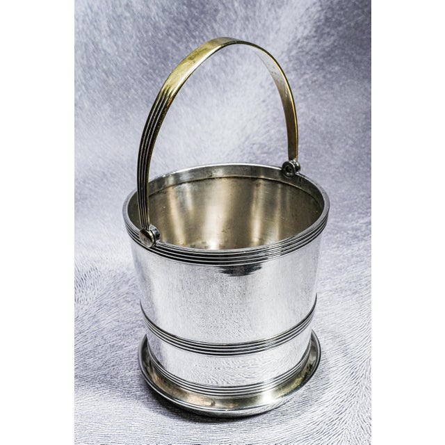 1960s Classic Vintage Mid Century Modern MCM Banded Silverplate Ice Bucket Barware Home Decor For Sale - Image 4 of 17
