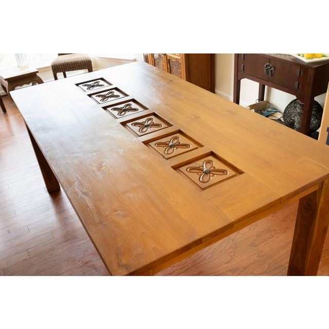 Custom Furniture Builders Custom Teak Dining Set For Sale - Image 4 of 4