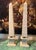 Pair Very Large Mid Century Architectural Painted Wood Obelisks. Tremendous pair of neoclassical style carved wood...