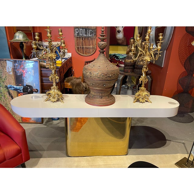 Mid Century Modern Brass Console For Sale - Image 4 of 8