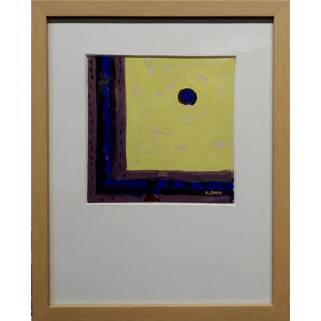 Conrad Buff - Hard Edge in Yellow, Black & Blue -Modernist Oil painting post Impressionist /Abstract - oil painting on...